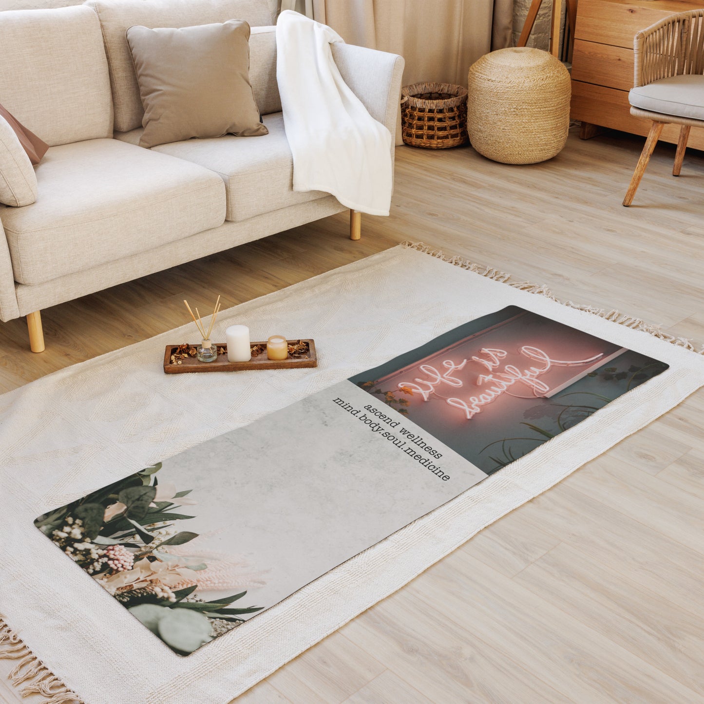 Life is Beautiful Yoga mat